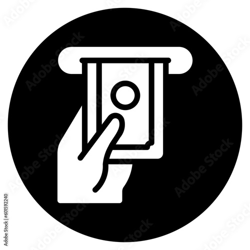 cash withdrawal glyph icon