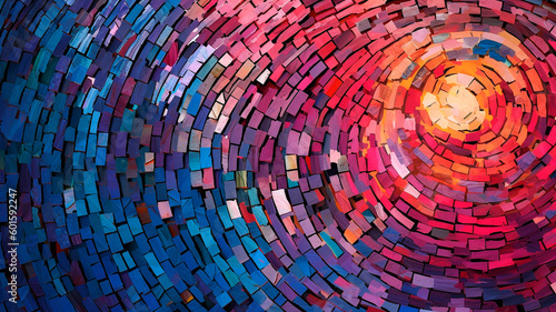 Background consisting of bright mosaics.Futuristic ideas. High quality illustration Generative AI