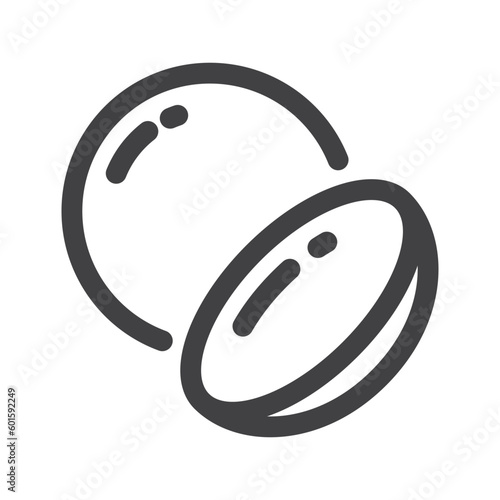 Contact lens icon, simple thin line icon