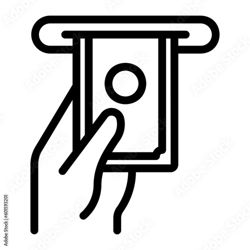 cash withdrawal line icon