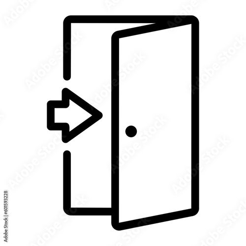 Emergency exit line icon