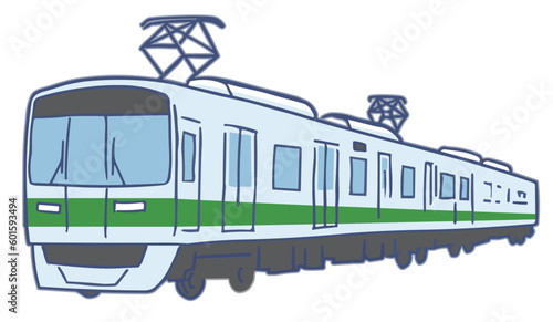 電車、車両1両のベクターイラスト