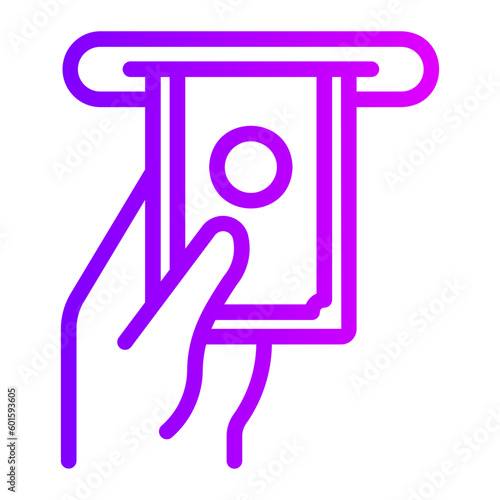 cash withdrawal gradient icon