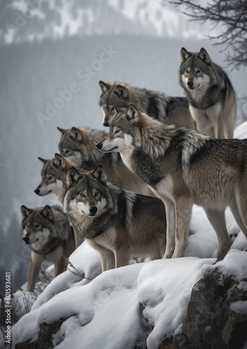 Wolves in the Snow © stock