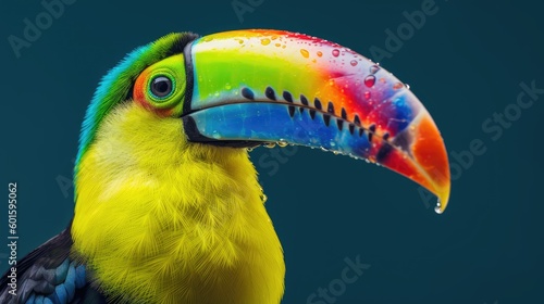 Keel-billed Toucan in the wild. Generative AI