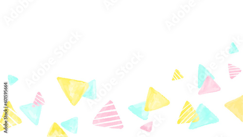 Stampa su tela Abstract triangle, geometric pattern background, simple and cute hand drawn wate