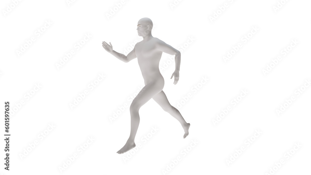 White plastic High resolution conceptual human 3D anatomy body 3d illustration isolated 