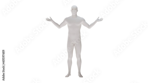 White plastic High resolution conceptual human 3D anatomy body 3d illustration isolated  © Nawaphon