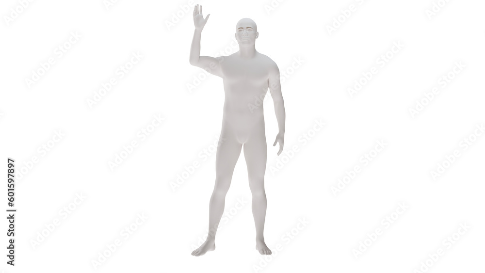 White plastic High resolution conceptual human 3D anatomy body 3d illustration isolated White plastic High resolution conceptual human 3D anatomy body 3d illustration isolated