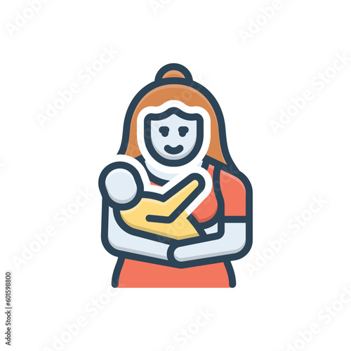 Color illustration icon for mothers 