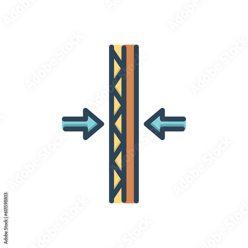 Color illustration icon for thickness 