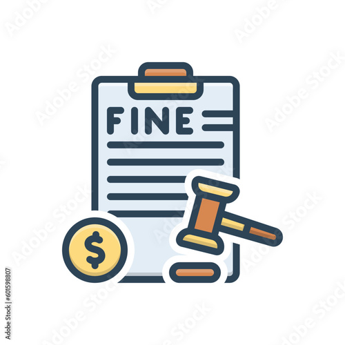 Color illustration icon for penalties   
