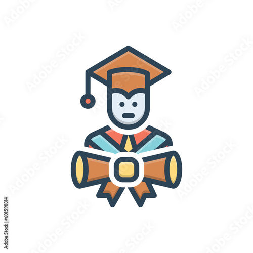 Color illustration icon for bachelor 