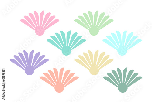 Abstract Colorful Scallop Seashell Vector Illustration