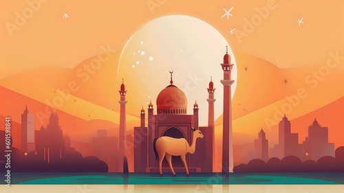 eid ul adha mubarak day illustration, Generative AI