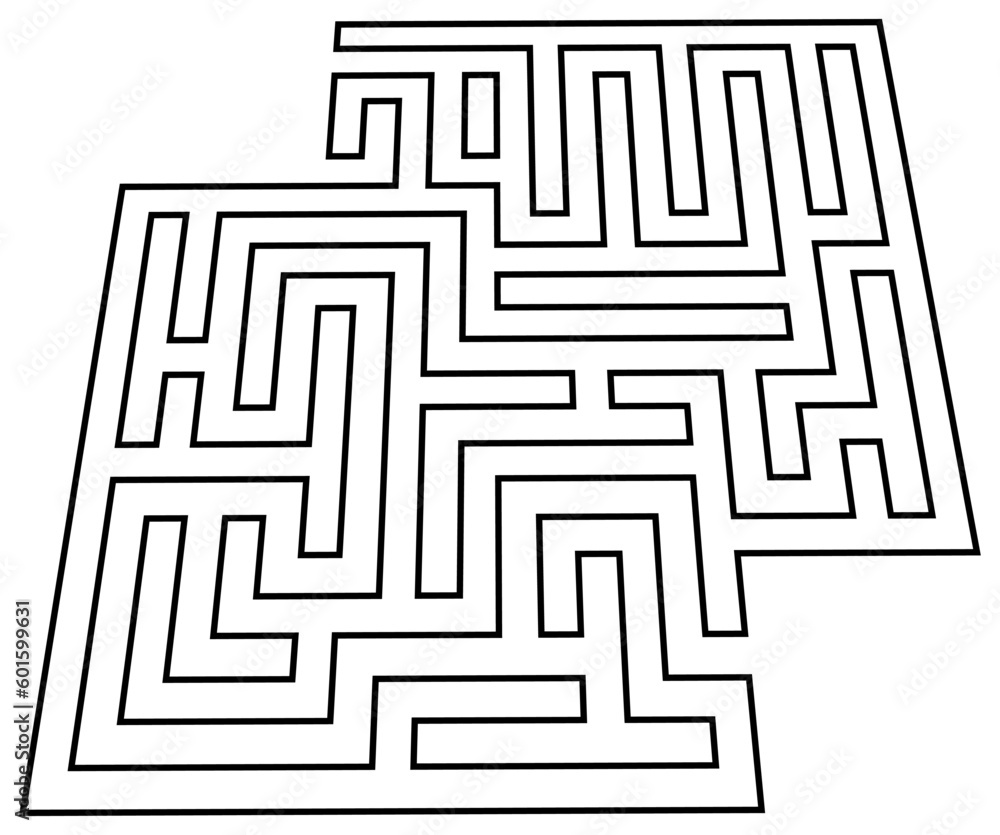 Maze Labyrinth With Entry And Exit. Vector Hand Drawn Illustration Isolated On White Background Maze Labyrinth With Entry And Exit. Vector Hand Drawn Illustration Isolated On White Background