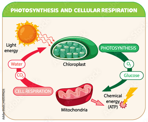Photosynthesis and Cellular Respiration Diagram