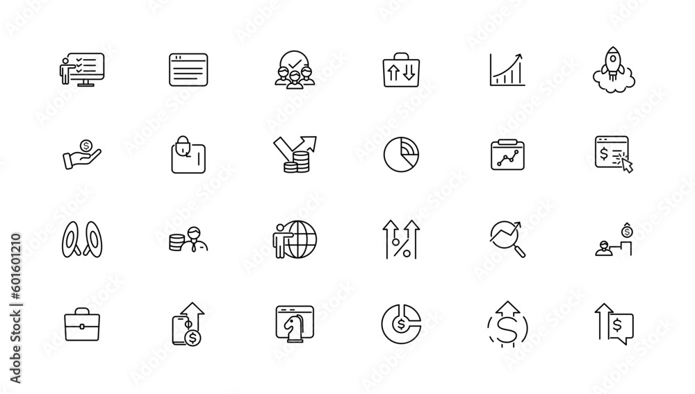Growth and success line icons collection. Big UI icon set in a flat design. Thin outline icons pack. Growth and success line icons collection. Big UI icon set in a flat design. Thin outline icons pack.