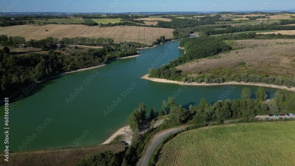 Aerial view of a lake in the south of France. Aerial view of a lake in the south of France.