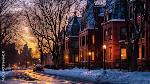 Boston Townhouse in Winter © Jayson Hawley