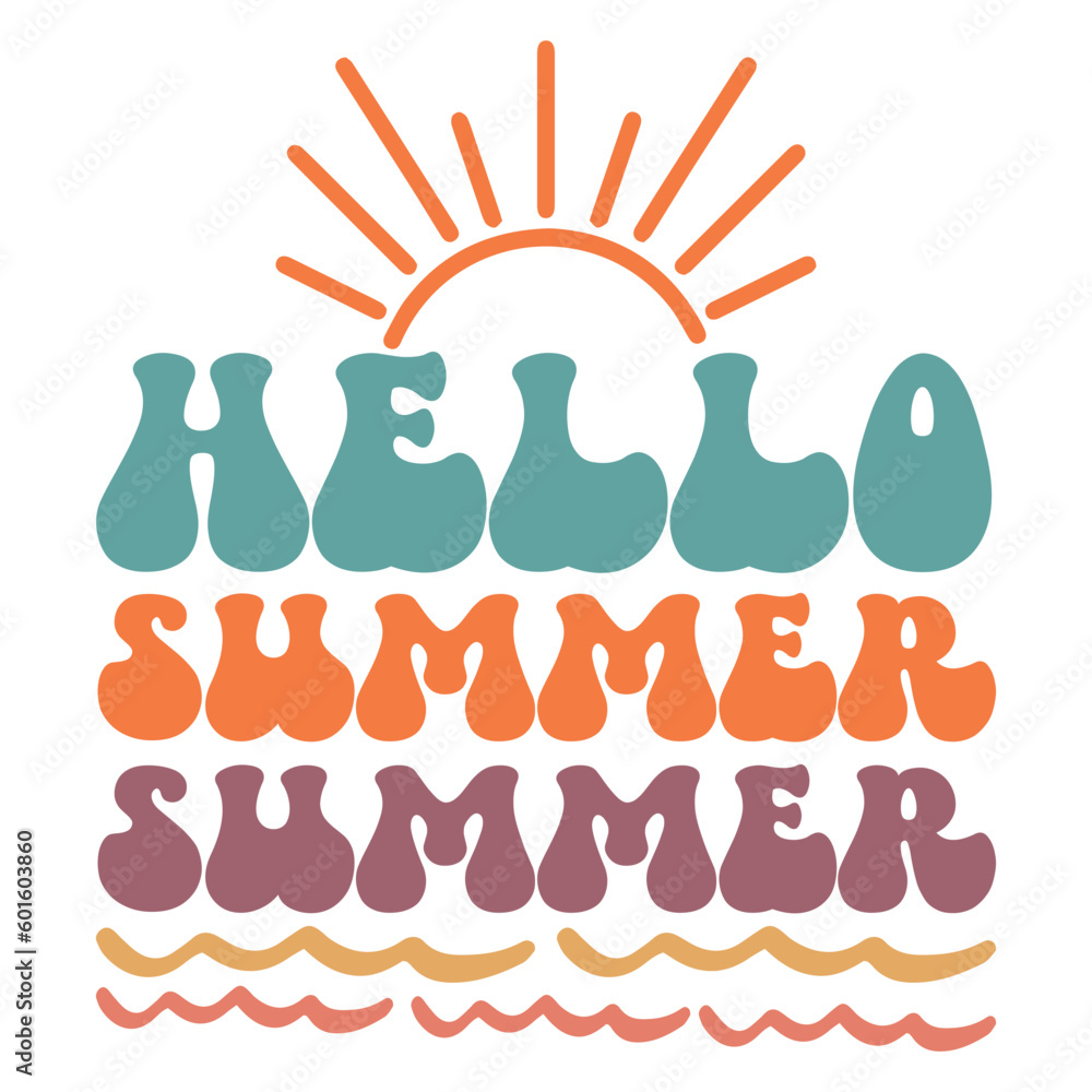 Hello Summer Retro SVG Hello Summer Retro SVG
