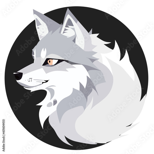 illustration of a white wolf vector logo