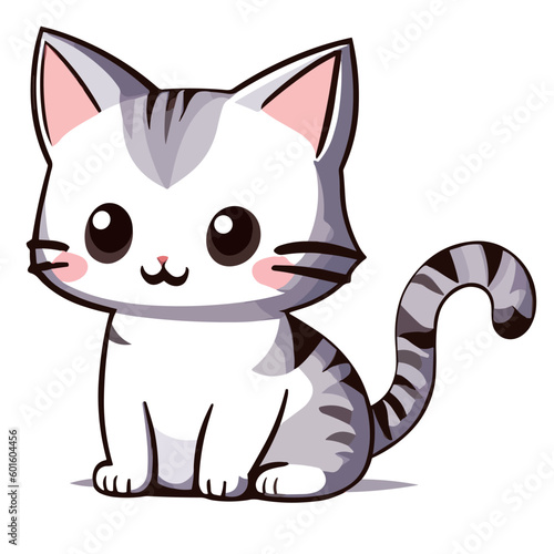 illustration of a cute white cat 