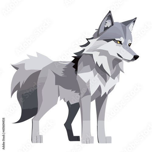 illustration of a grey wolf