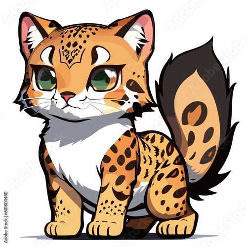 illustration of a cute anime leopard