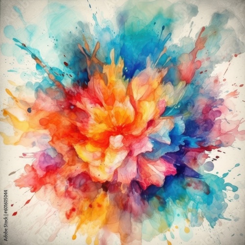 The artist's use of mixed watercolor techniques creates a stunning explosion of colors that is truly inspiring. (Generative AI)