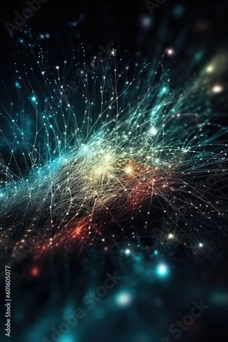 A digital network and fiber optic background abstract. (Generative AI)