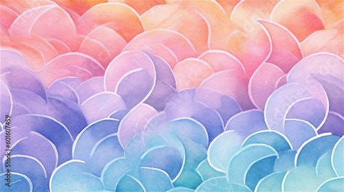 Generative AI, An abstract watercolor pattern in pastel colors