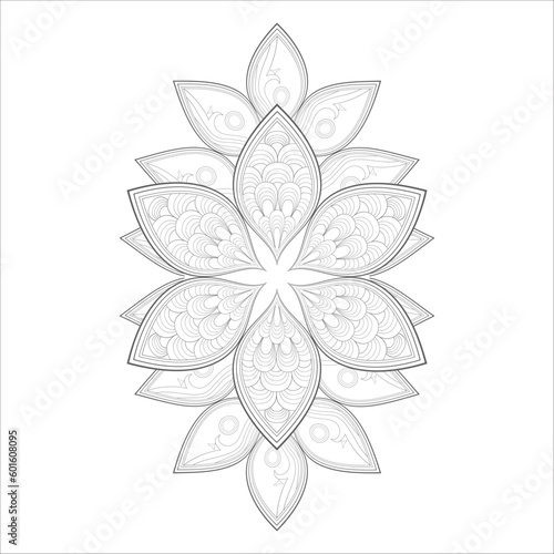 Delightful coloring page for mindful relaxation of the adult. Colouring page for therapy practice. Coloring sheet for fun project