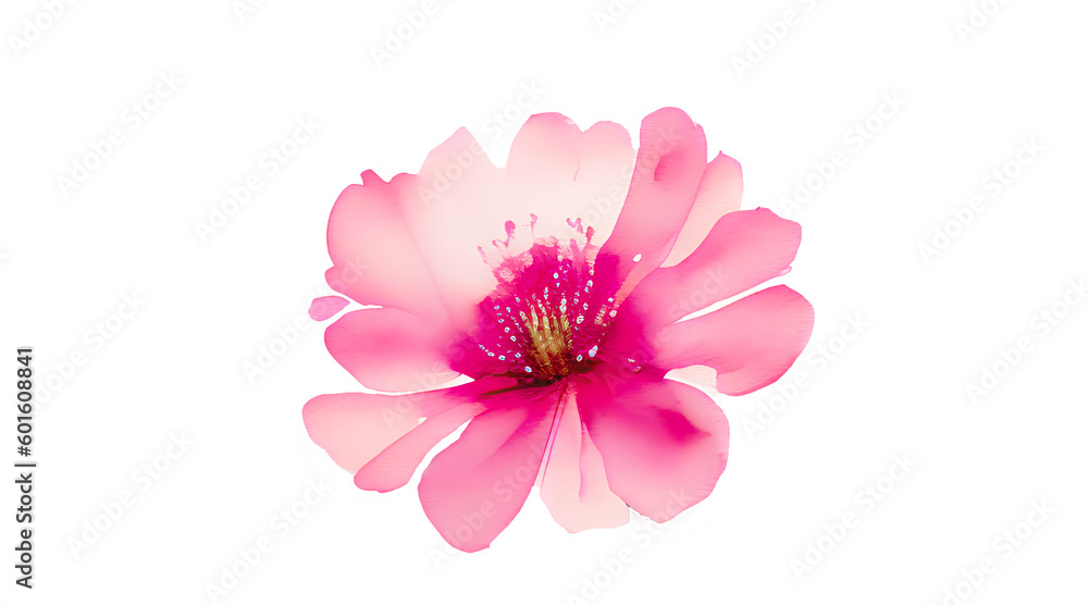 pink flower isolated on white background. generative ai