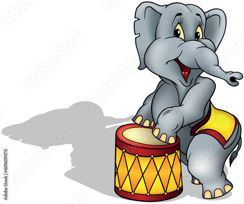 Smiling Circus Elephant Sta...