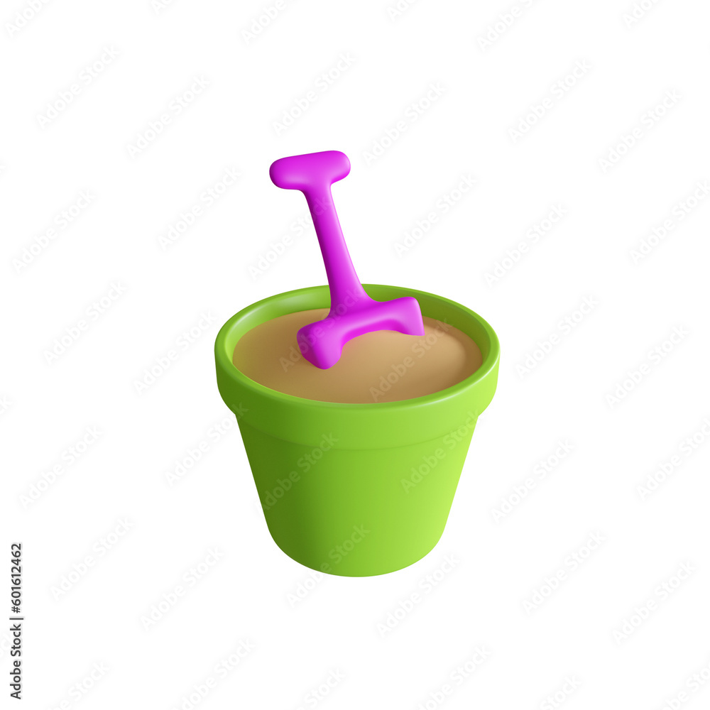 SAND BUCKET SUMMER 3D ISOLATED IMAGES SAND BUCKET SUMMER 3D ISOLATED IMAGES