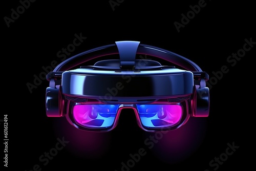 virtual reality glasses on black background © LELISAT
