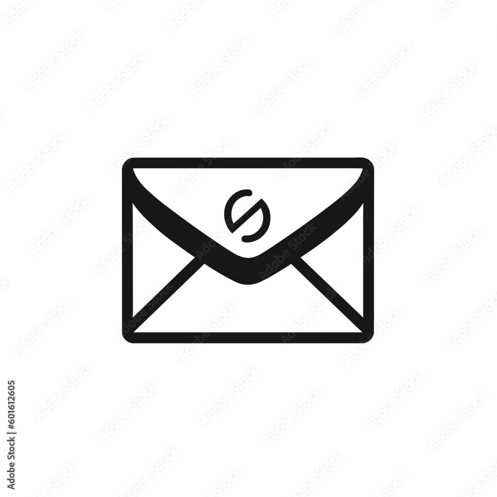 Message Manifested: Black Vector Icon of an Envelope Message Manifested: Black Vector Icon of an Envelope