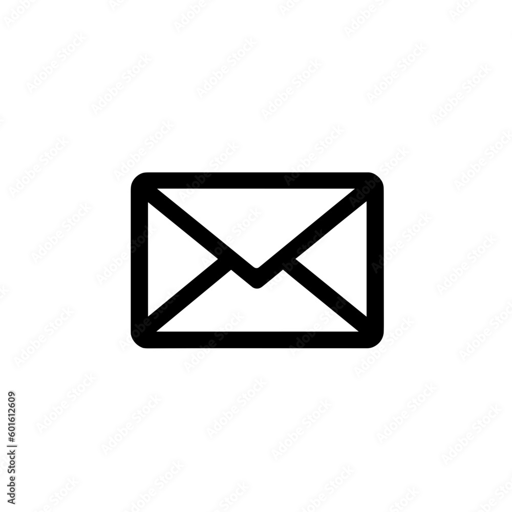 Symbol of Correspondence: Black Vector Icon of an Envelope Symbol of Correspondence: Black Vector Icon of an Envelope