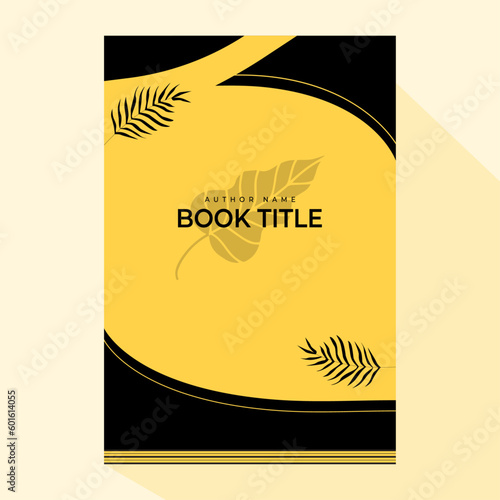 Front page of  Book Cover Design With Leaves, Flyer Poster Book Title Author Name Design Illustration	
 photo