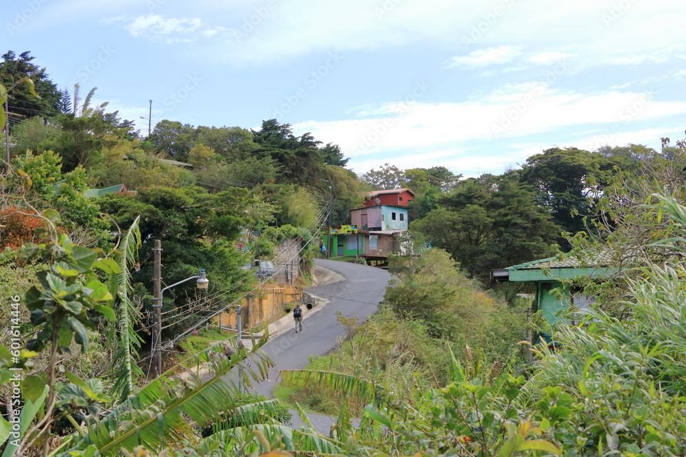 View of Monteverde and Santa Elena towns in a popular tourist destination in Costa Rica. They are located near famous cloud and rain forest.