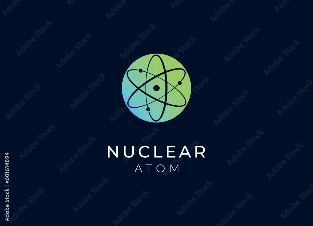 Fototapeta premium nuclear or atom logo design. Nuclear logo
