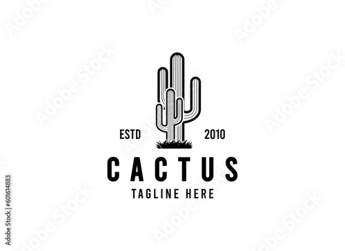 cactus illustration wild west design desert vintage