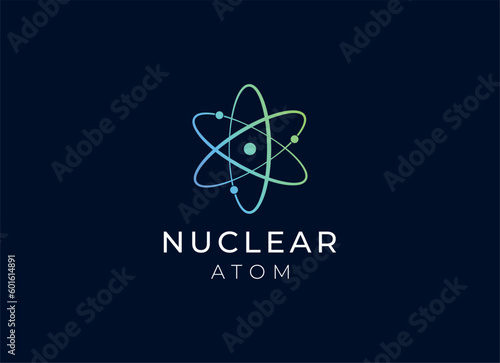 nuclear or atom logo design. Nuclear logo