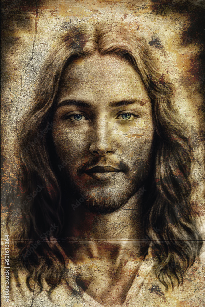 Portrait of Jesus Christ, old structure Digital art, Portrait of Jesus Christ, old structure Digital art,