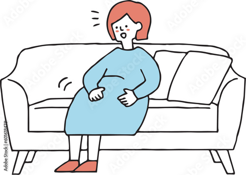 胎動を感じる妊婦さん