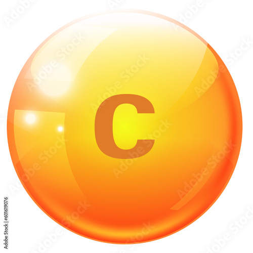 Vitamin icon. Multivitamin supplement. Vitamin C