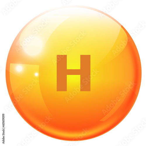 Vitamin icon. Multivitamin supplement. Vitamin  H