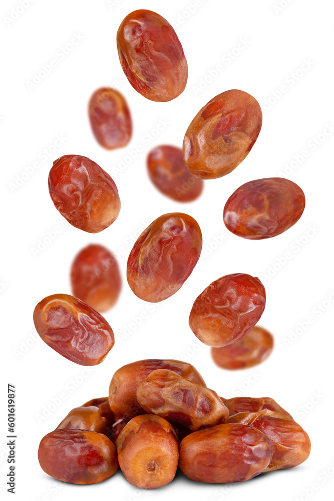Levitation of dried dates isolated on a transparent background. Levitation of dried dates isolated on a transparent background.
