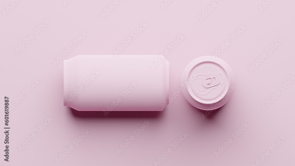 Pink aluminum soda can mockup, Metal can of 3d realistic container for beer or energy drink, 3d rendering in a pink background Pink aluminum soda can mockup, Metal can of 3d realistic container for beer or energy drink, 3d rendering in a pink background